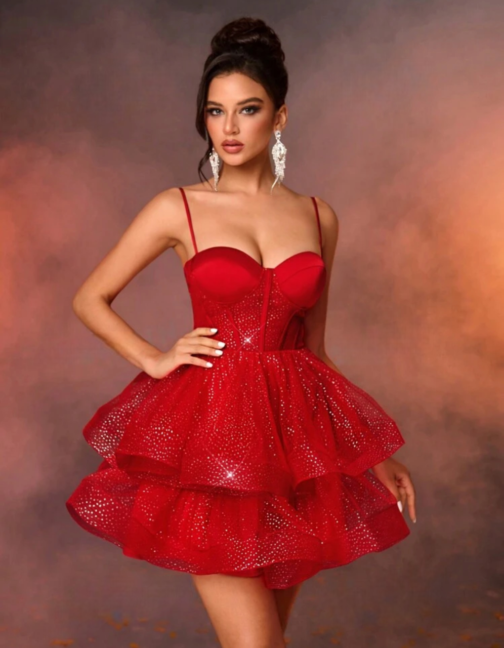 Robe élégante avec bustier et bas évasé