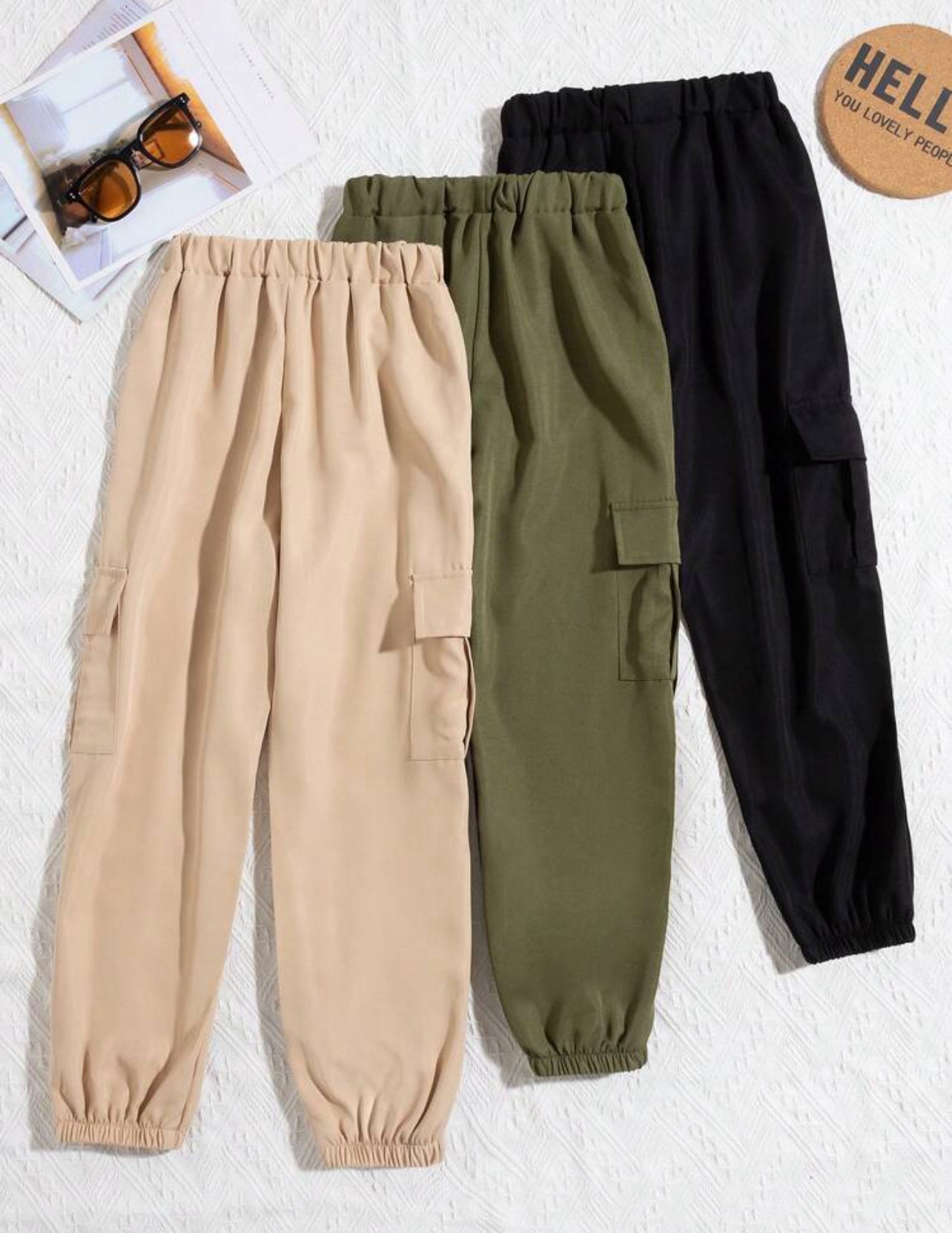 Ensemble 3 pièces pantalon cargo fille