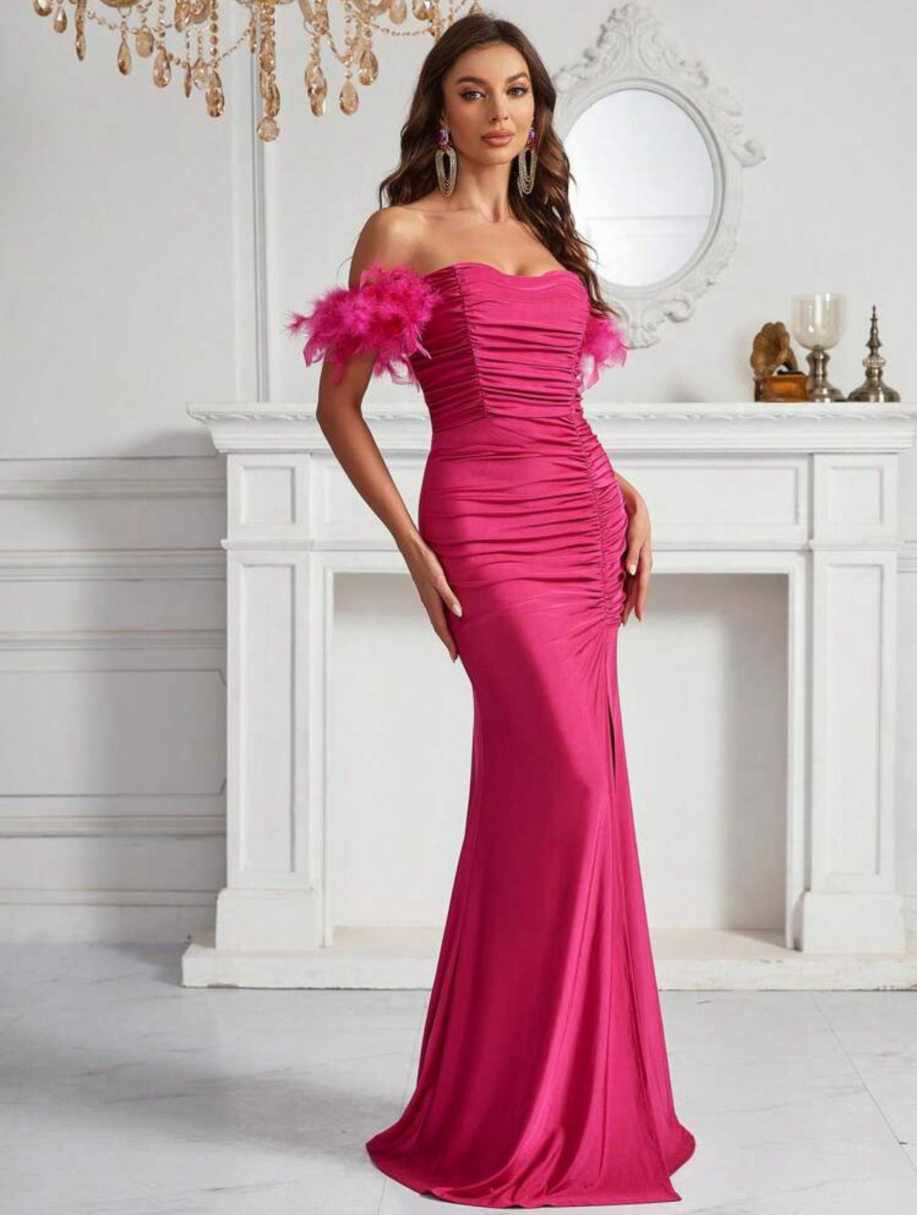 Robe longue rouge ceremonie hot sale