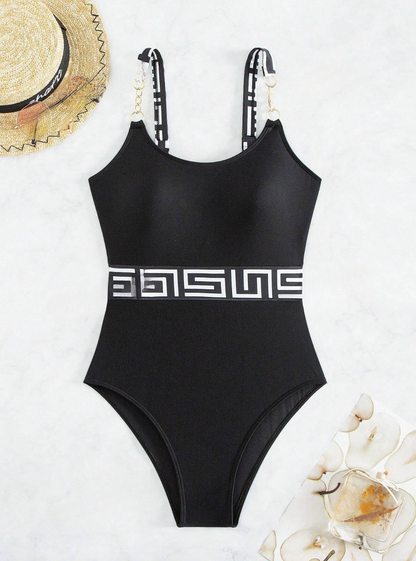 Maillot de bain élégant avec imprimé géométrique