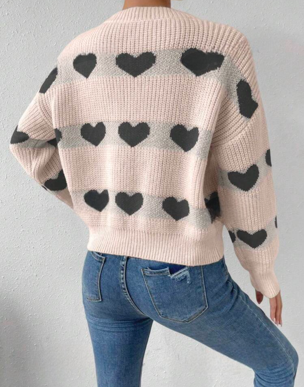 Pull élégant avec motif cœur