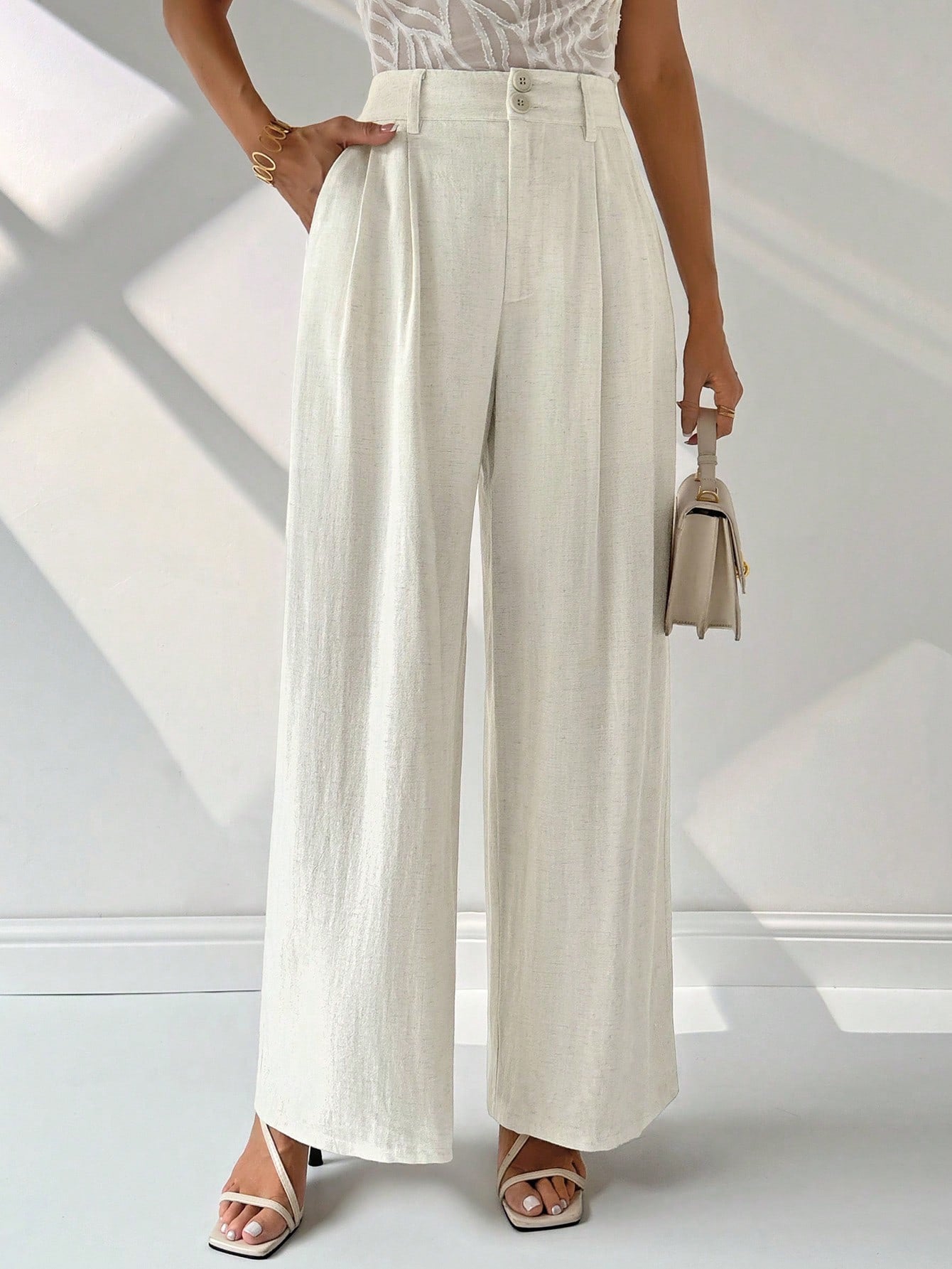 Pantalon élégant avec taille haute