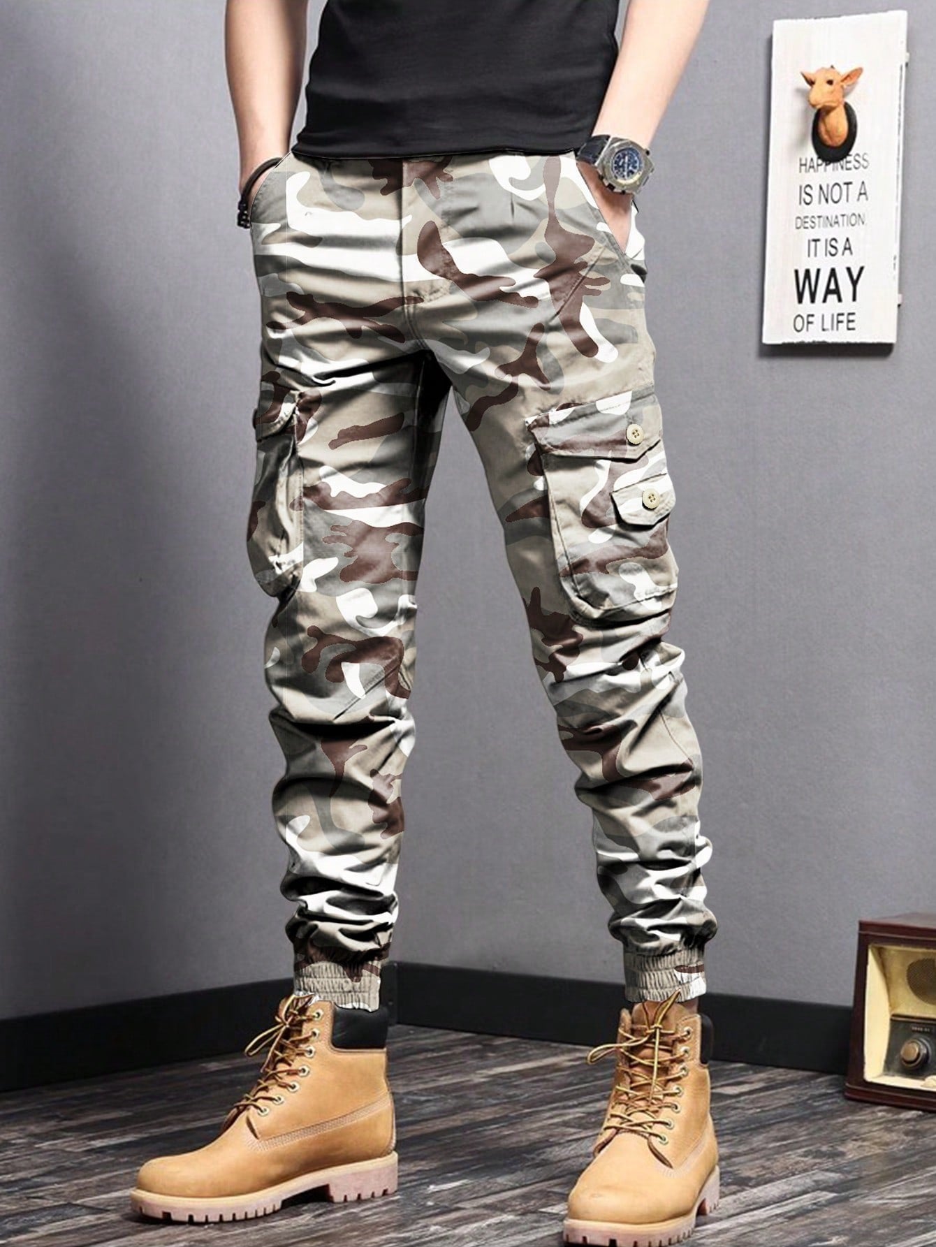 Pantalon cargo homme avec poches latérales