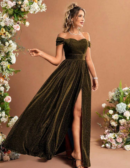 Robe de cérémonie longue avec paillettes