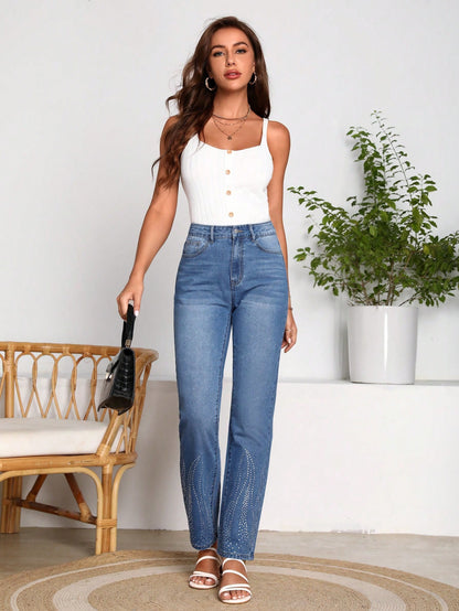 Jeans élégant avec jambes droites