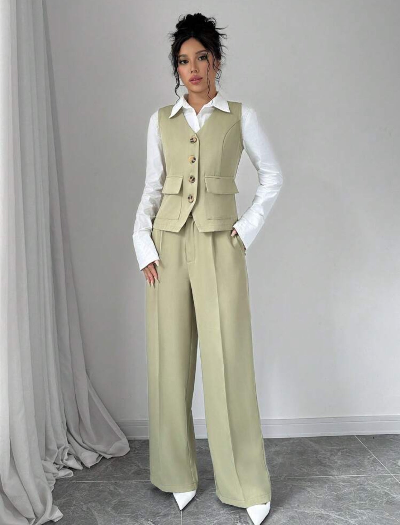 Ensemble blazer gilet et pantalon élégant