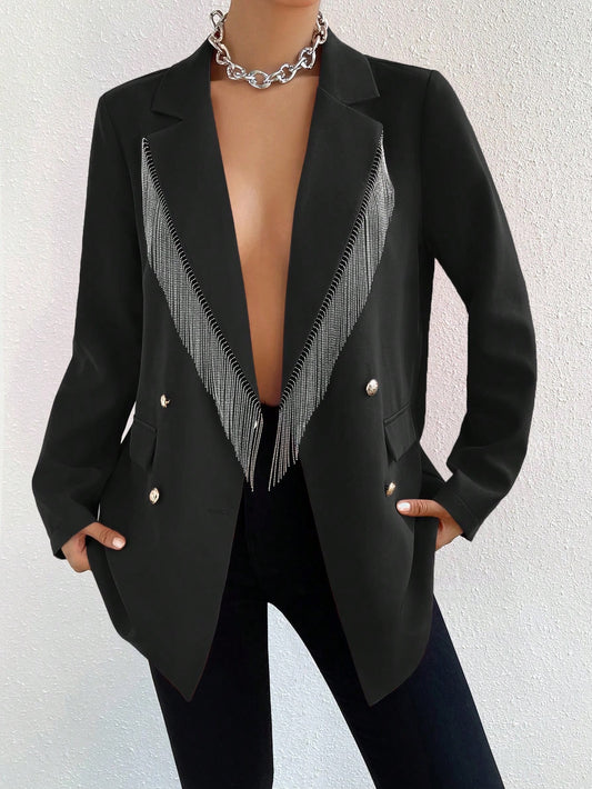 Blazer élégant avec franges