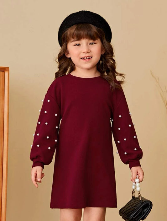 Robe fille élégante avec détails perles