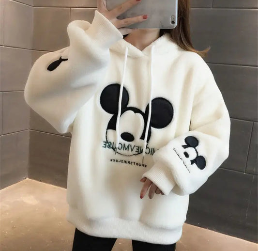 Sweat-shirt polaire avec dessin Mickey brodé