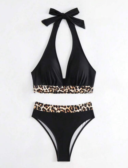 Ensemble bikini avec motif léopard