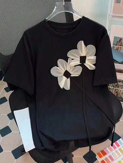 T-shirt avec application florale