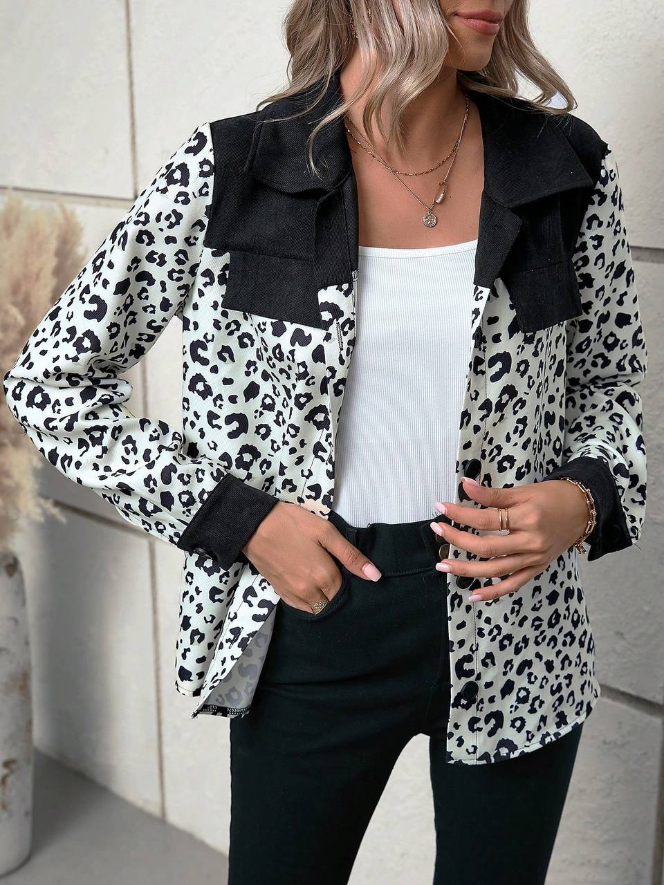 Jacket avec motif léopard