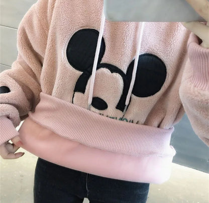 Sweat-shirt polaire avec dessin Mickey brodé