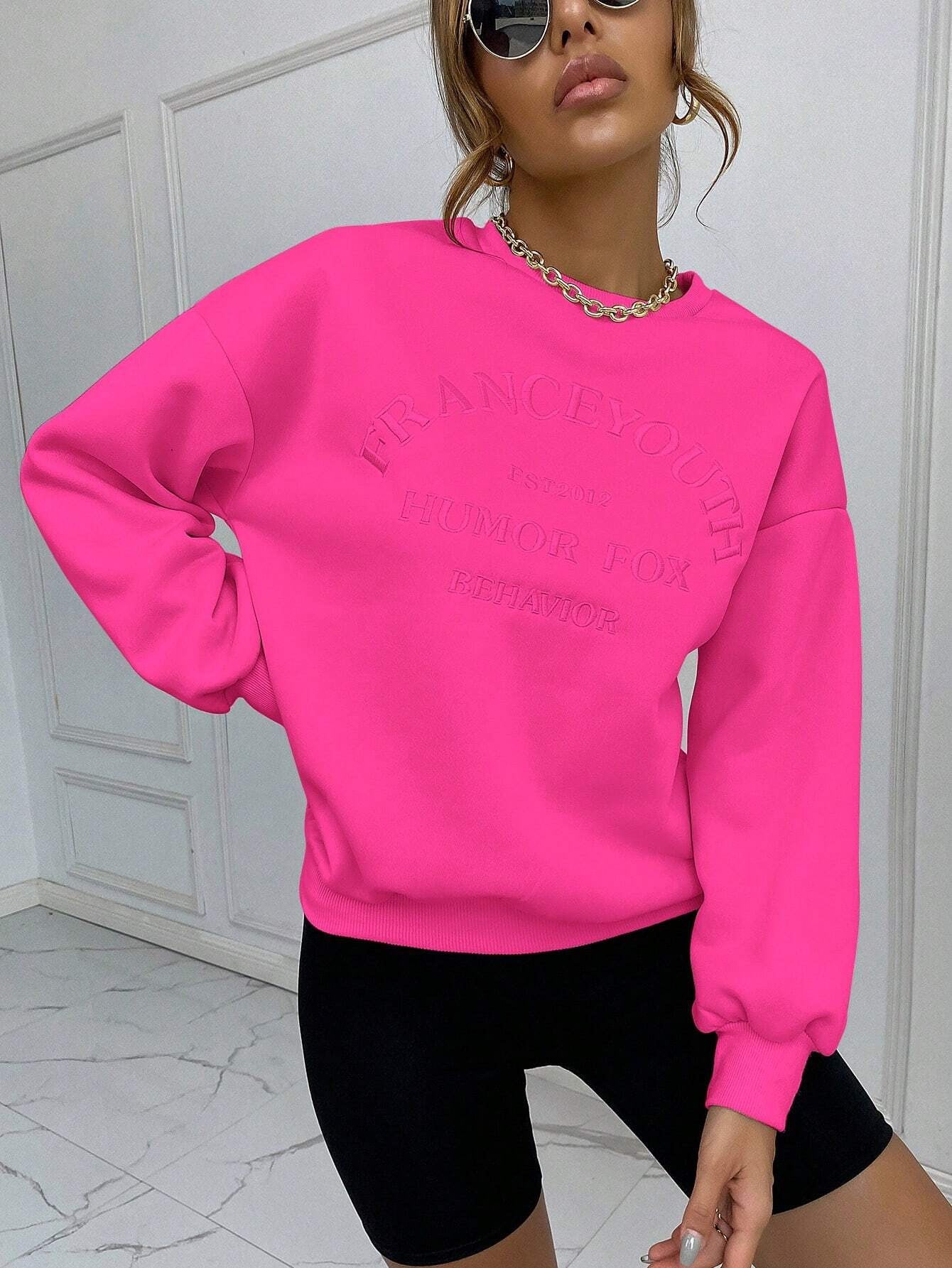 Sweat-shirt avec broderie en lettres