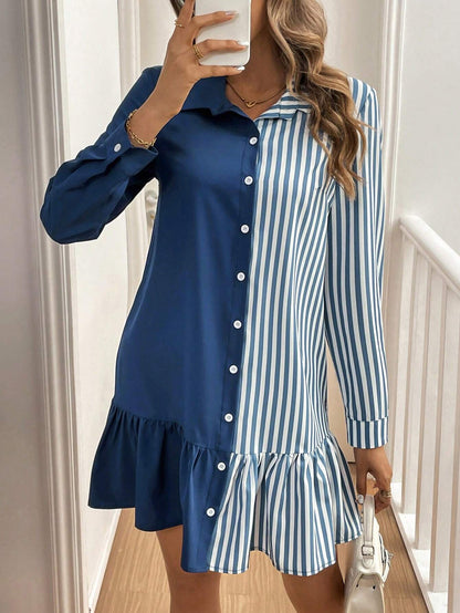 Robe chemise élégante avec rayures