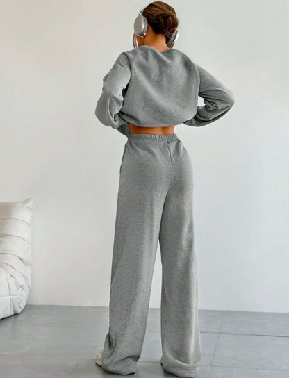 Ensemble pull et pantalon avec doublure pelucheuse