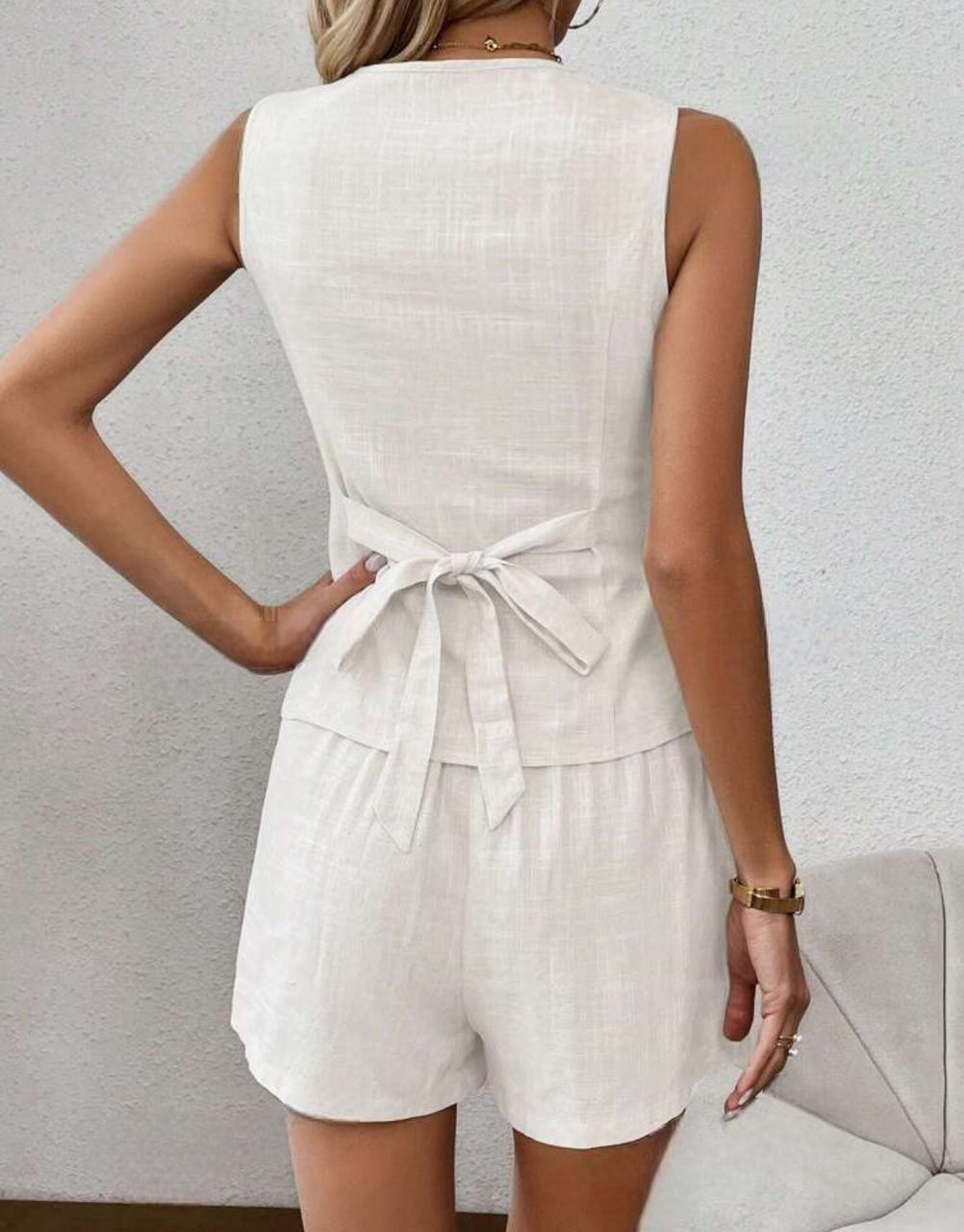 Ensemble veste gilet et short élégant