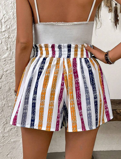 Short d’été avec rayures multicolor