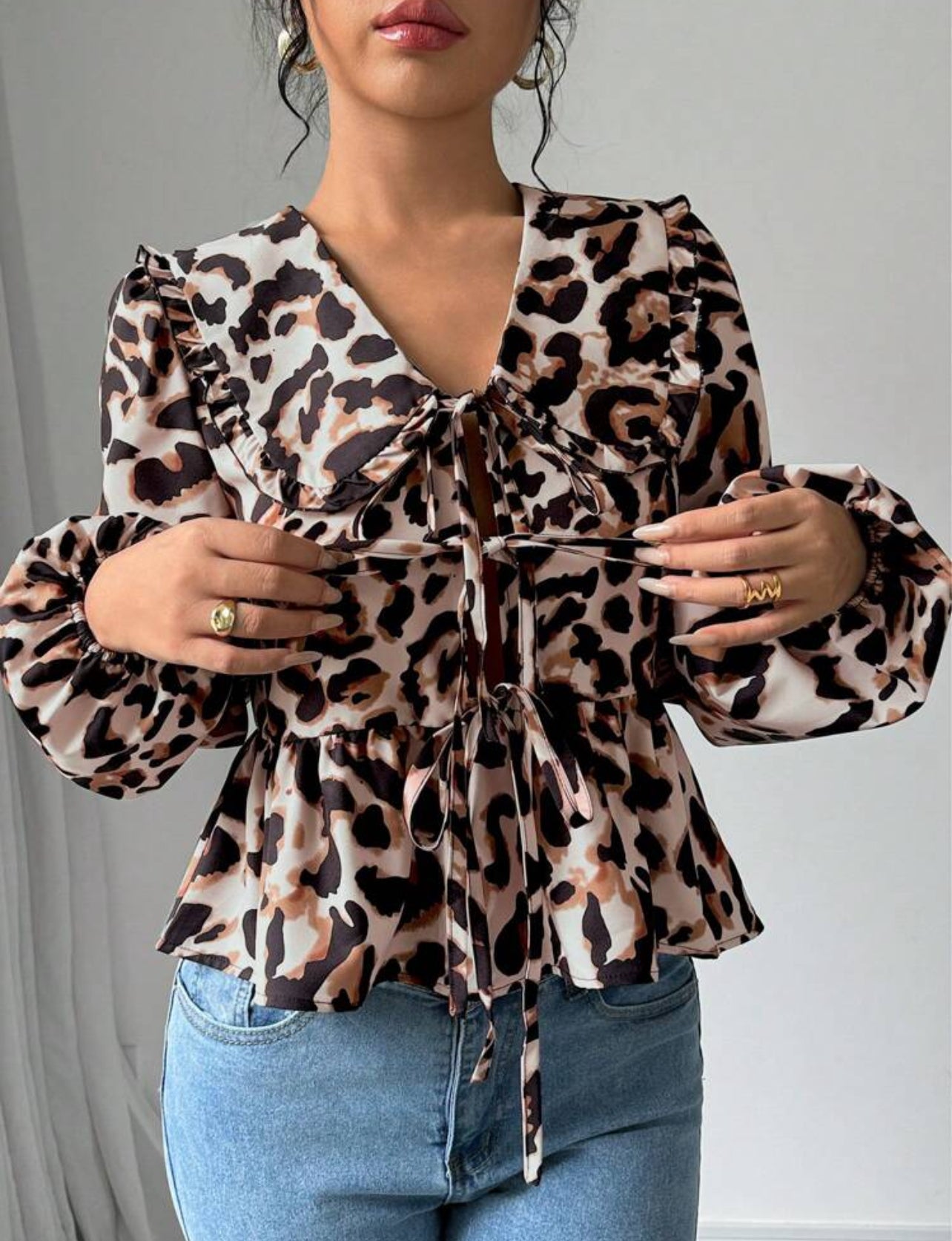 Blouse élégante avec motif léopard