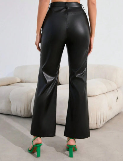 Pantalon élégant en simili cuir