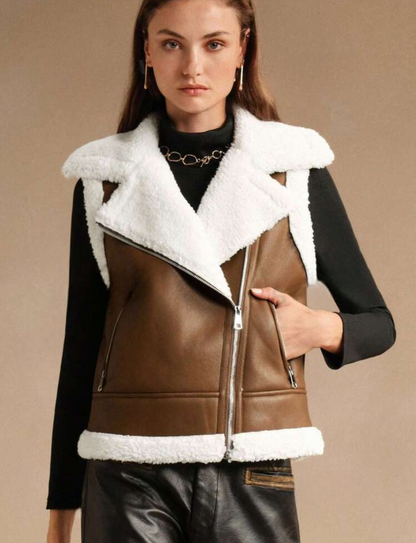 Manteau gilet avec doublure en peluche