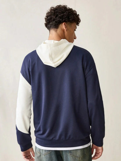 Sweat-shirt homme avec capuche et imprimé écriture