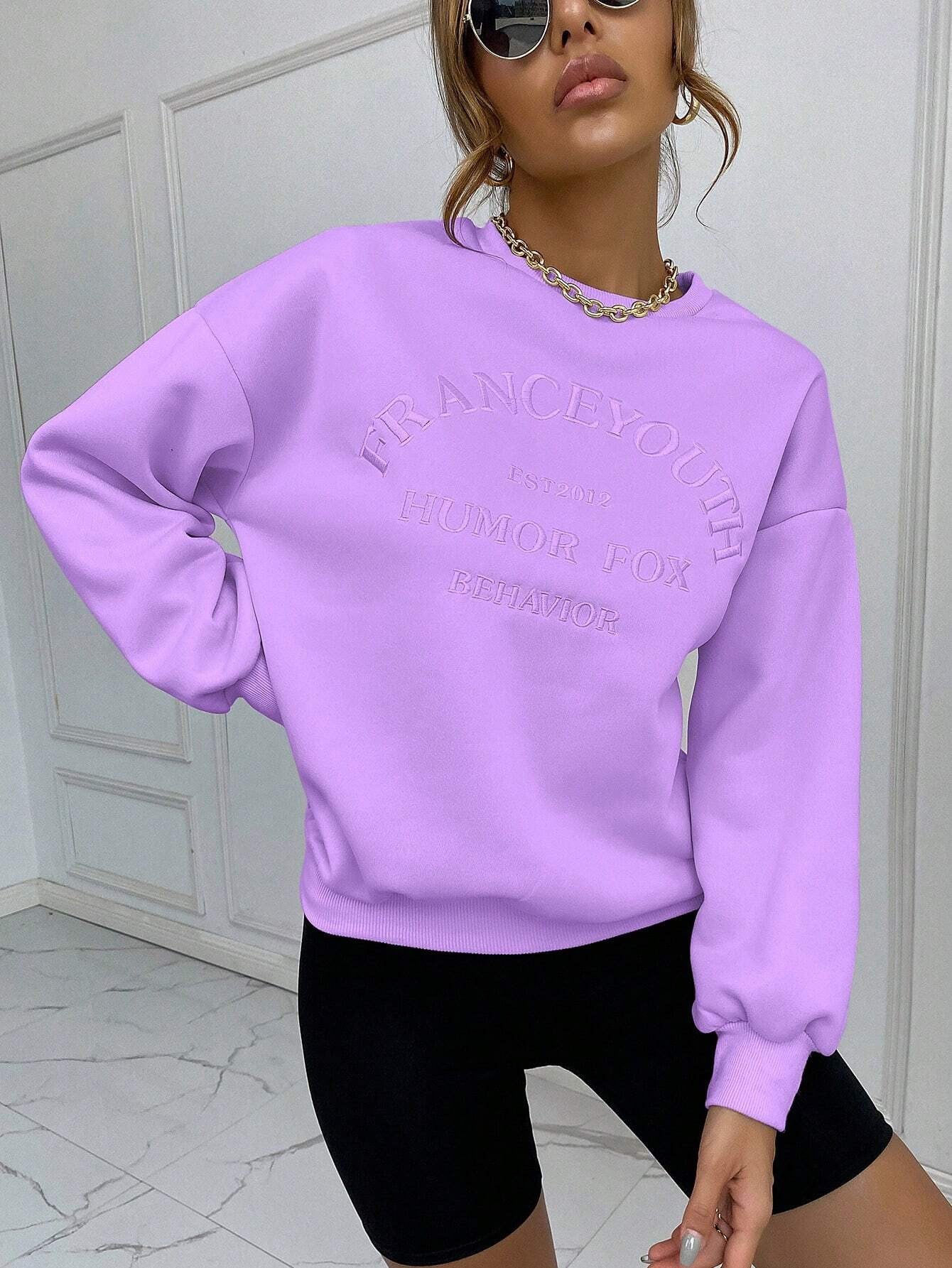 Sweat-shirt avec broderie en lettres