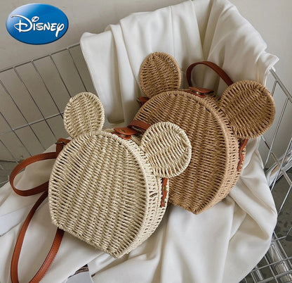 Sac de créateur mignon, en pailles avec oreilles Mickey