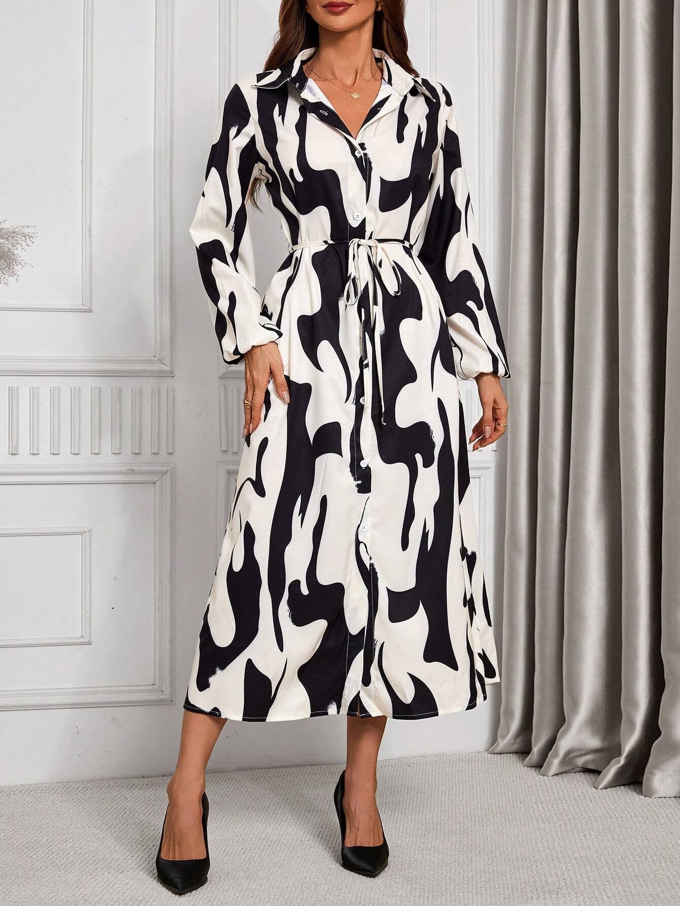 Robe longue et élégante avec imprimé