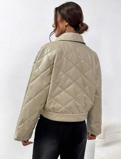 Manteau matelassé en similicuir