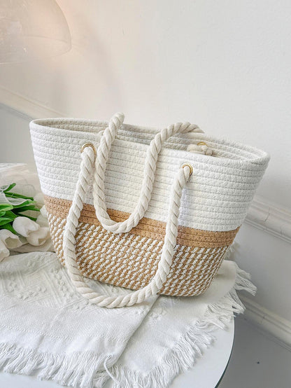 Sac de plage en paille tissé