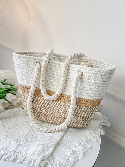 Sac de plage en paille tissé