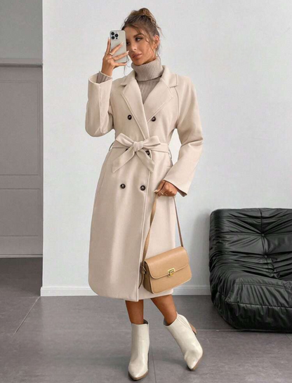 Trenchcoat mit Revers und Gürtel