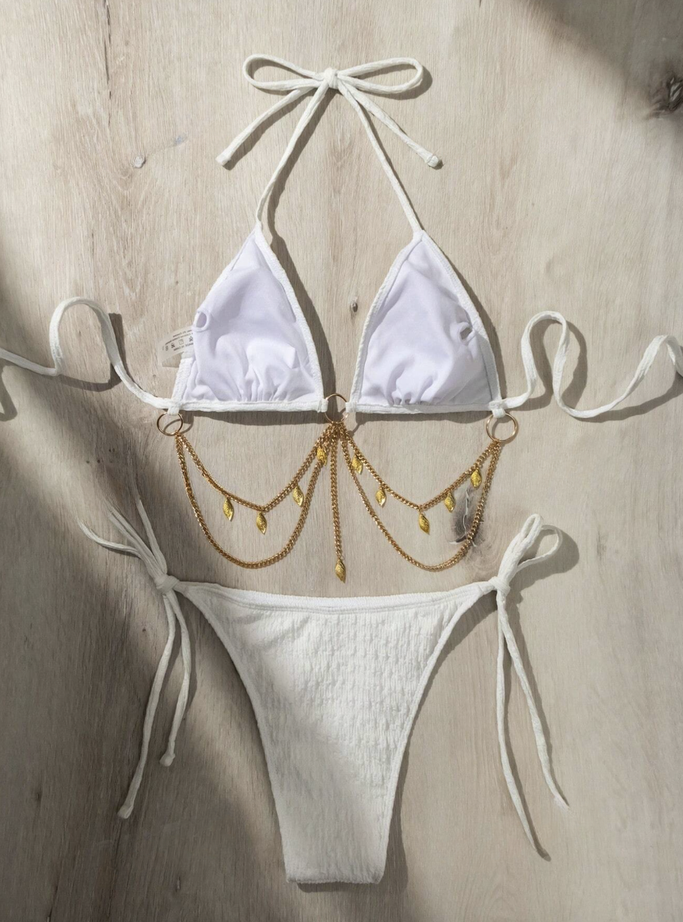 Bikini ensemble avec détails chaînes