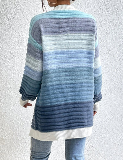 Cardigan long avec rayures