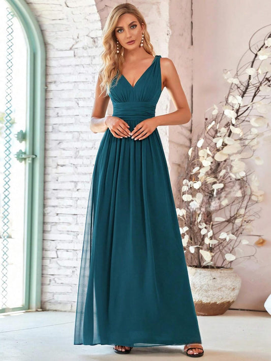 Robe de cérémonie avec décolleté en V