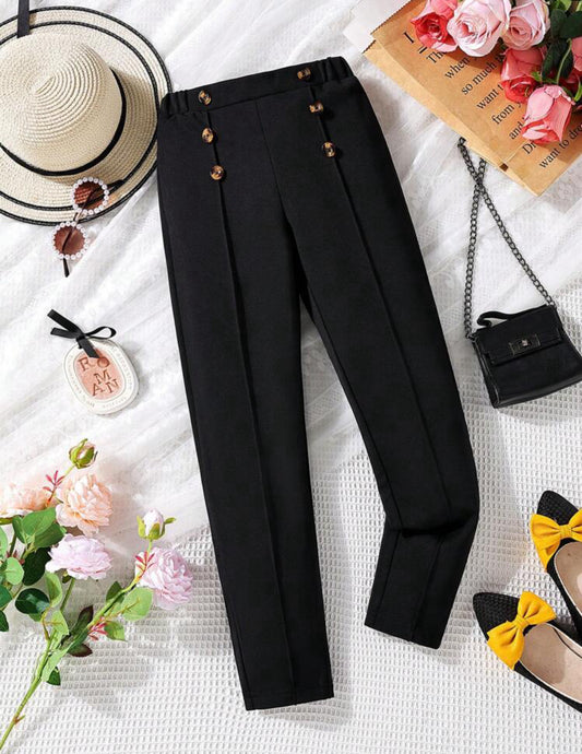 Pantalon élégant fille avec détails boutons