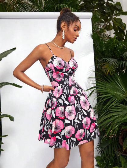 Robe élégante avec imprimé floral