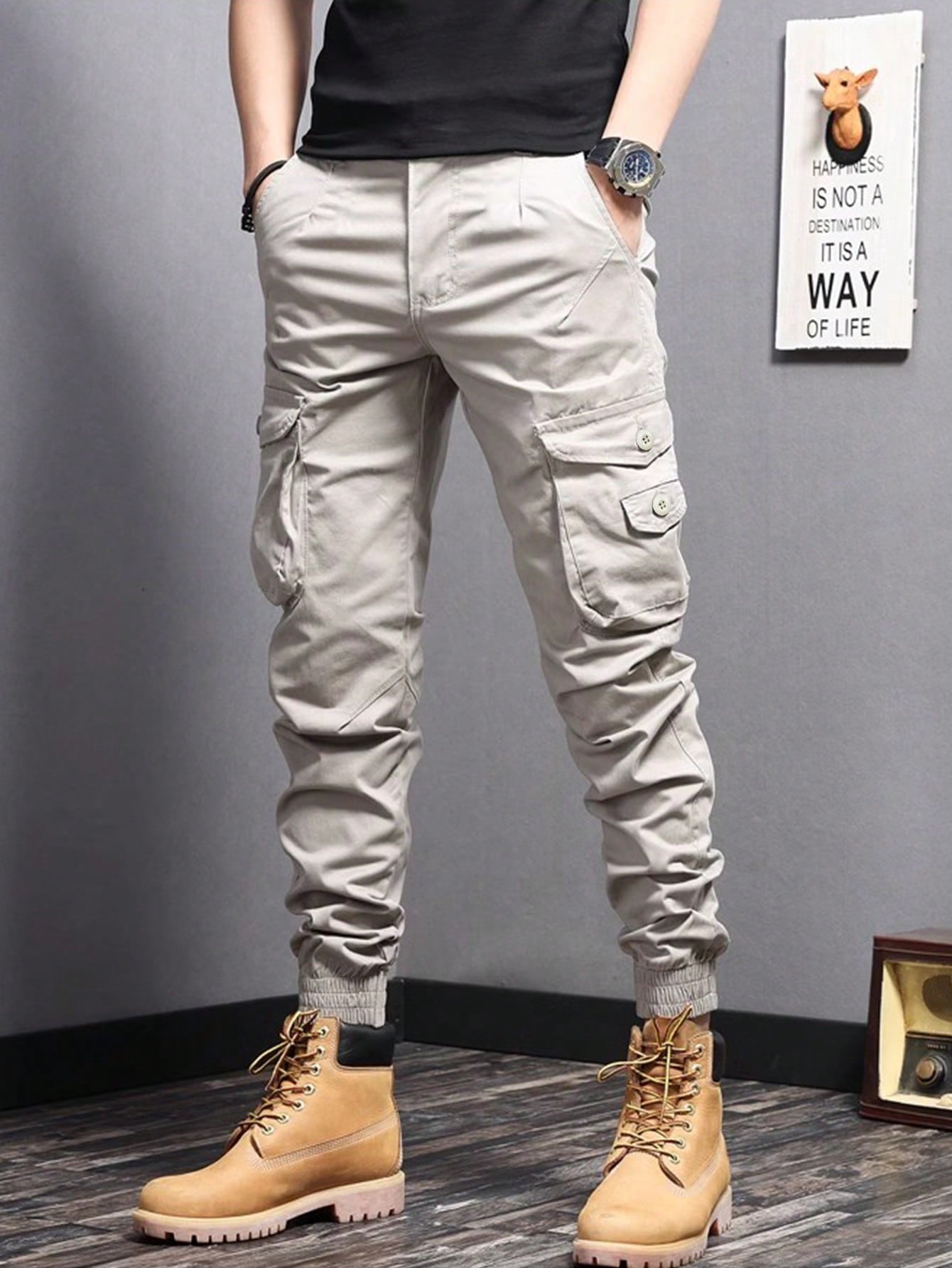 Pantalon cargo homme avec poches latérales