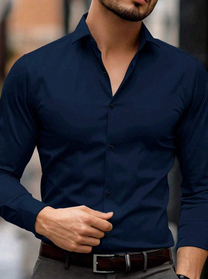 Chemise classique homme avec manches longues