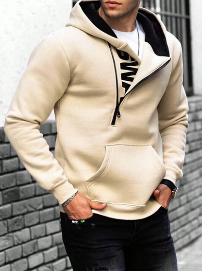 Sweat-shirt homme avec fermeture éclair et capuche