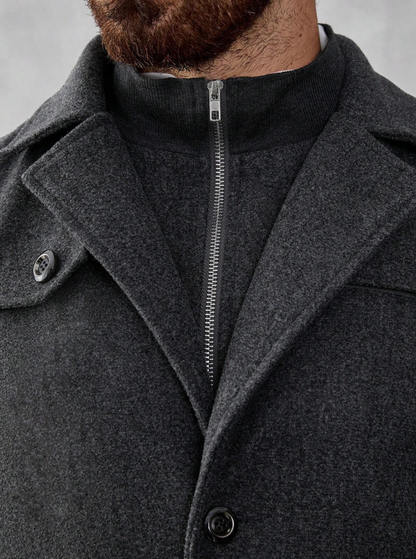 Manteau élégant homme avec fermeture éclair