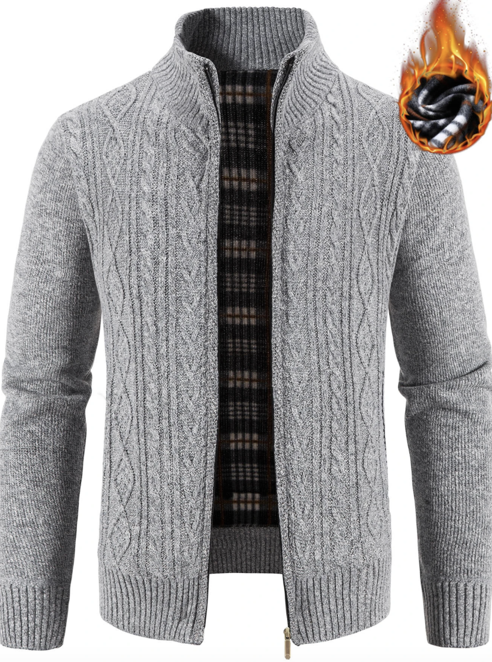 Cardigan en tricot homme avec fermeture éclair