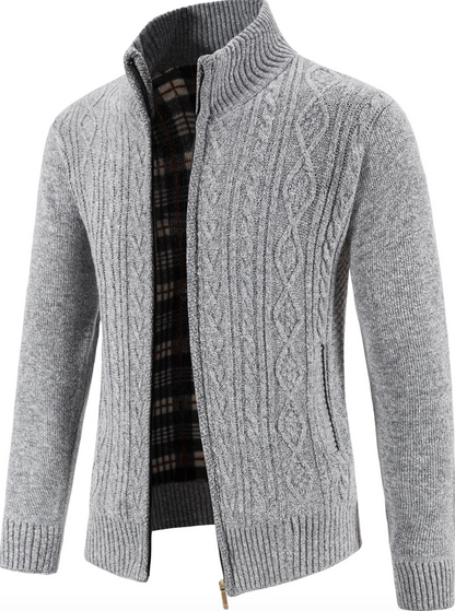 Cardigan en tricot homme avec fermeture éclair