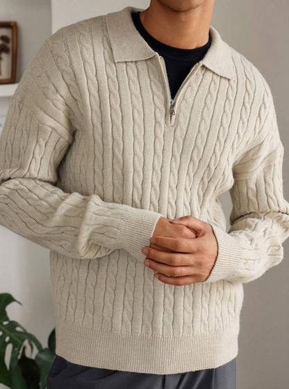 Pull élégant homme en tricot épais