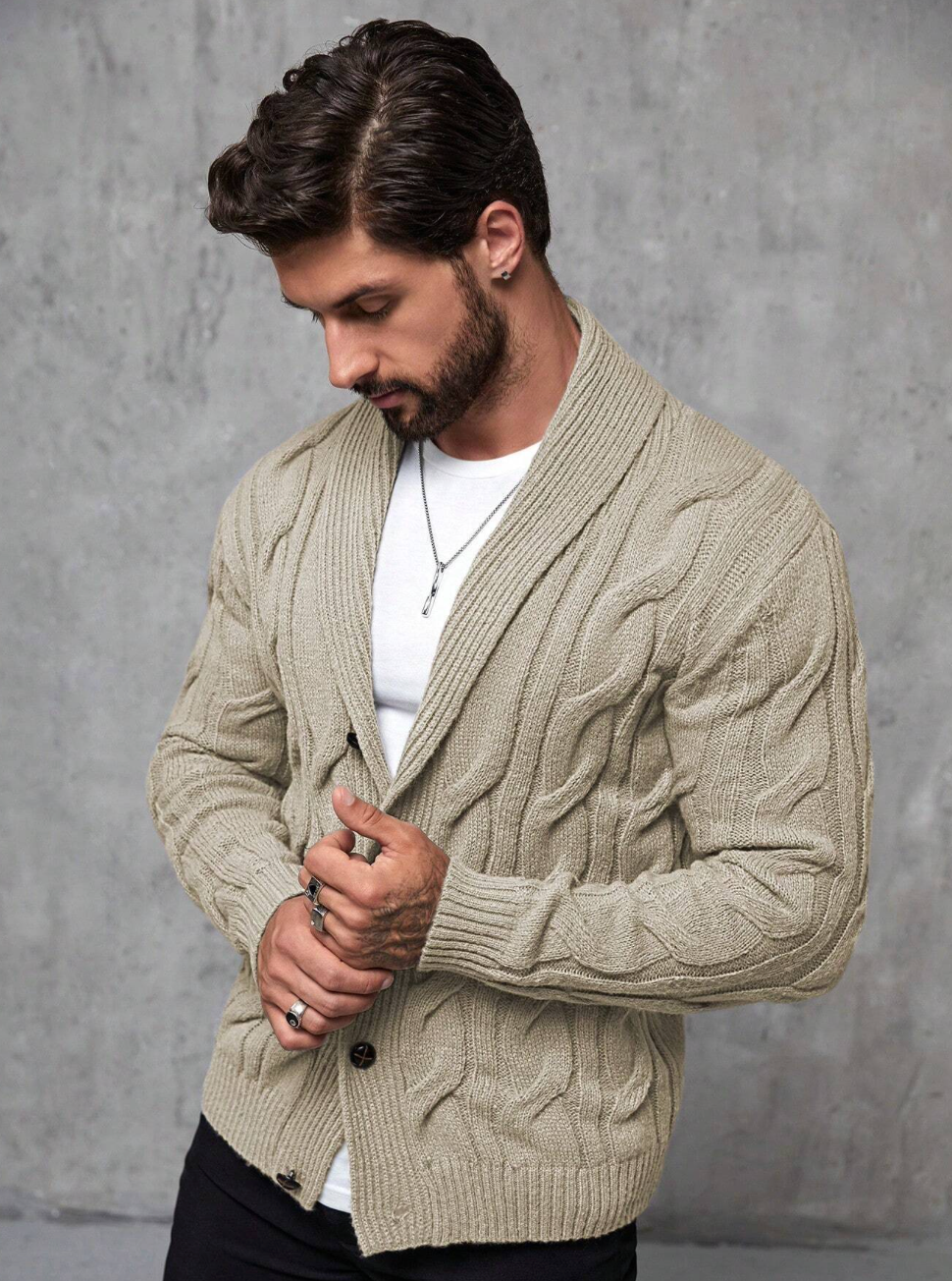 Cardigan homme en tricot épais