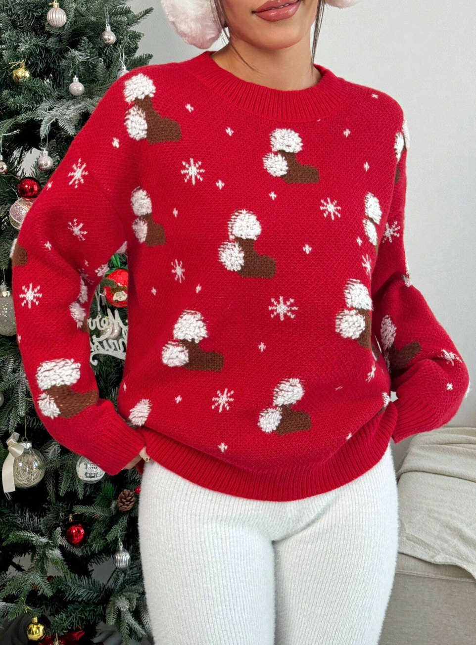 Pull élégant de noël avec détails 3d