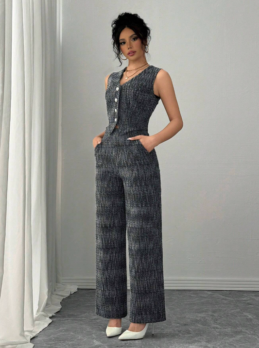 Ensemble élégant blazer gilet et pantalon