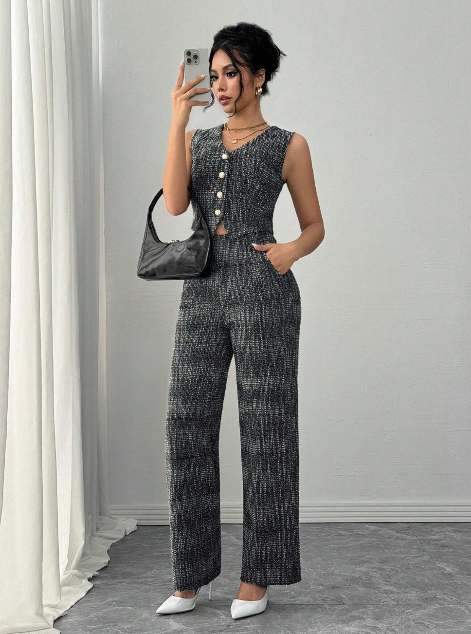 Ensemble élégant blazer gilet et pantalon