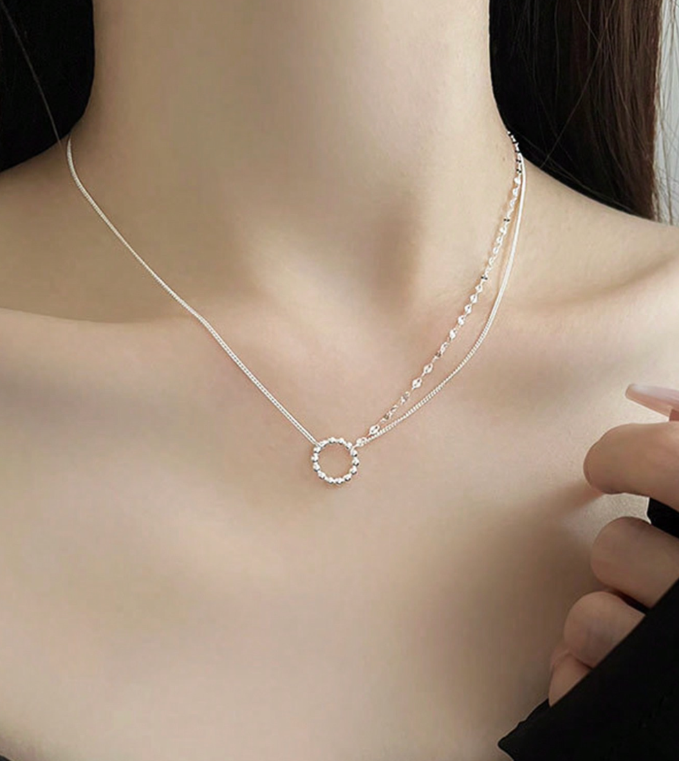 Collier en argent avec double couche